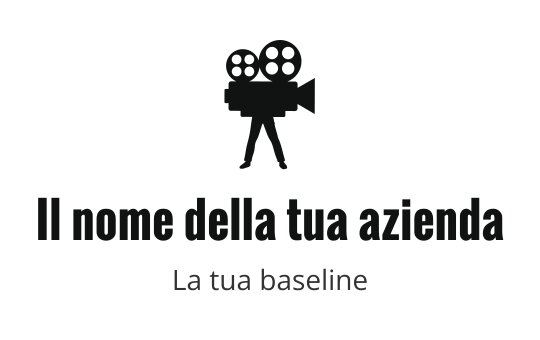 Logo design di una macchina da presa con un rullo classico e tipografia audace