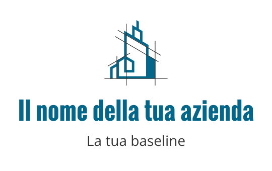 Logo design moderno blu con linee e forme geometriche