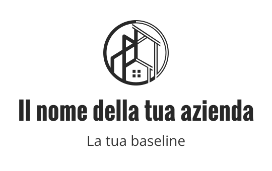 Design del logo moderno con un contorno circolare e forme astratte di edifici