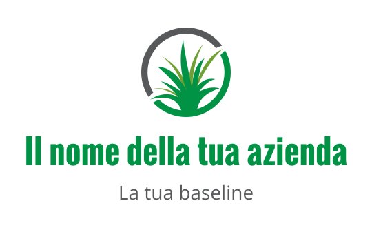 Logo design moderno di pianta verde con contorno grigio circolare