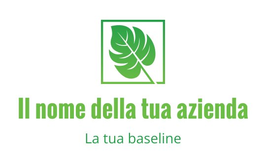 Logo design moderno con foglia verde e contorno quadrato