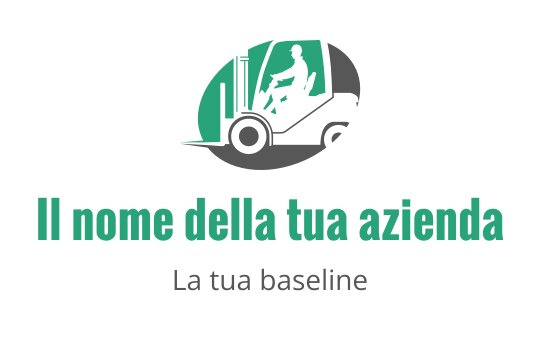 Logo di carrello elevatore moderno con un conducente in verde e nero
