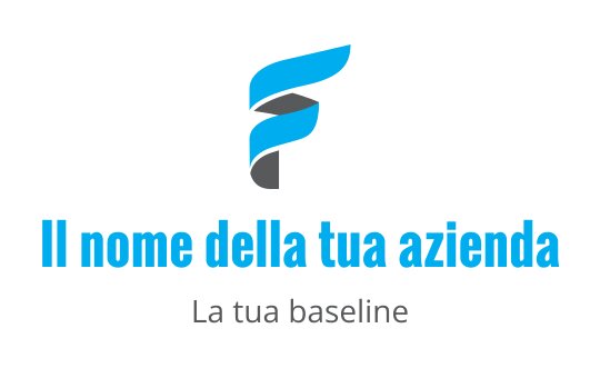 Logo moderno blu e grigio con una lettera F stilizzata