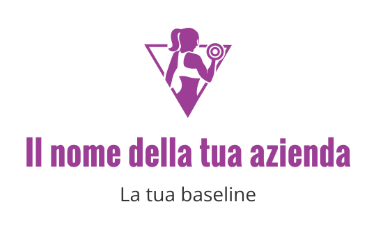 Logo audace con figura stilizzata che solleva un peso in rosa