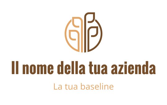 Design del logo elegante con un albero stilizzato e foglie arrotondate
