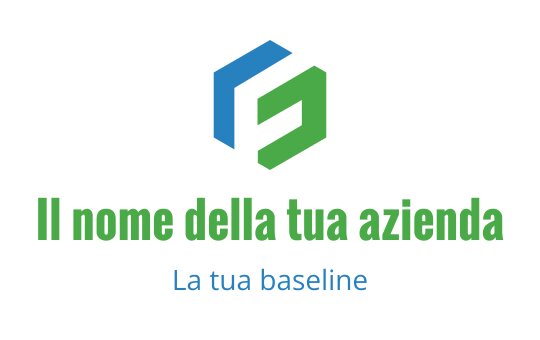 Logo moderno di design geometrico con forme blu e verdi