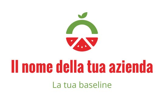 Logo di anguria giocoso con foglia verde e segmenti rossi