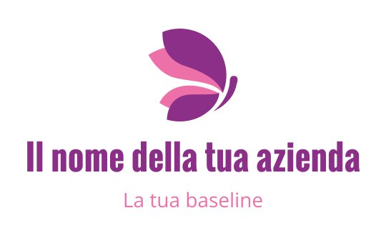 Logo di una farfalla elegante in tonalità di rosa e viola