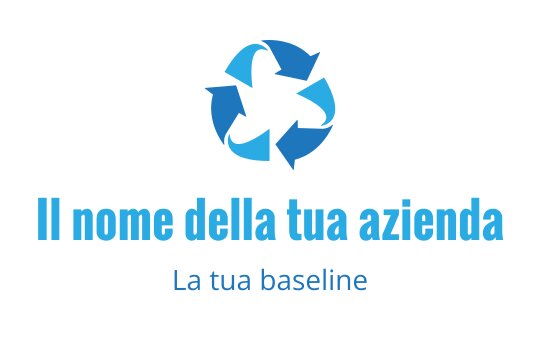 Logo di riciclaggio moderno blu con frecce che formano una forma circolare