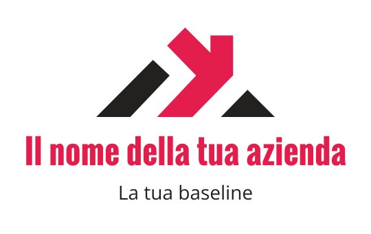 Design del logo dinamico con forme di montagna rosse e nere audaci