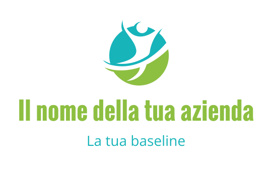 Logo dinamico con figura stilizzata in cerchi blu e verdi