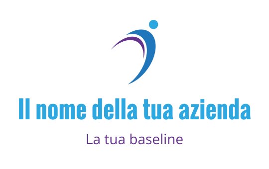 Logo dinamico con una figura stilizzata in blu e viola