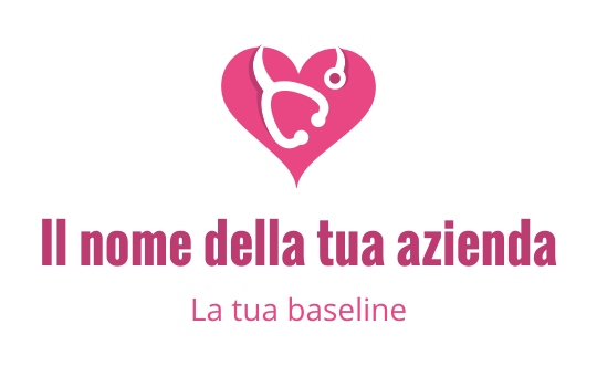 Logo a forma di cuore con uno stetoscopio in tonalità rosa
