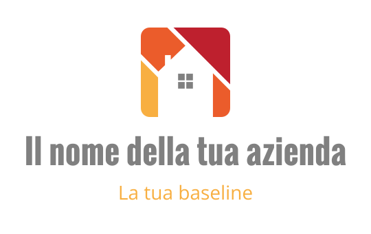 Design del logo moderno con silhouette di una casa su sfondo sfumato