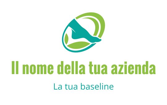 Logo moderno con un piede stilizzato all'interno di un contorno verde circolare