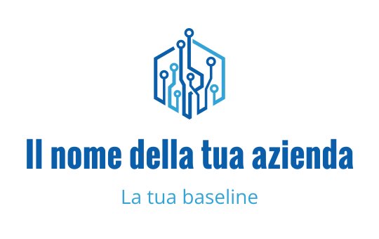 Logo moderno blu con un motivo circolare esagonale
