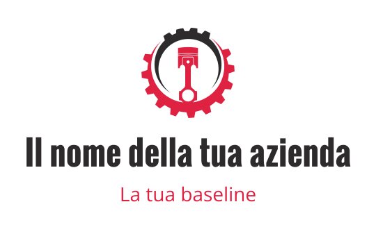 Logo audace con una chiave inglese all'interno di un ingranaggio rosso e nero