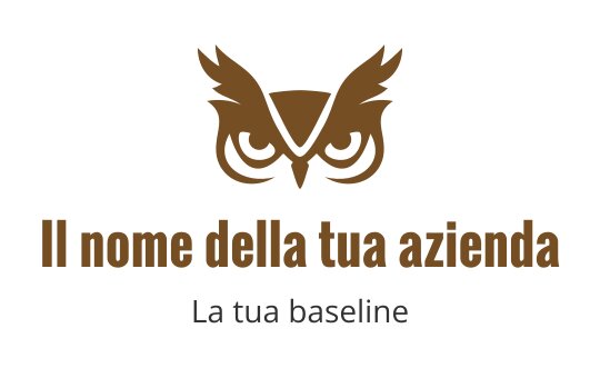 Logo di un gufo elegante in marrone con ali stilizzate