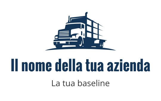 Logo design di un camion audace in blu navy con silhouette aerodinamica
