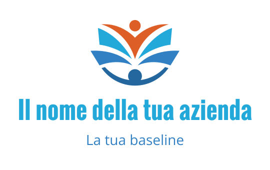 Logo colorato con una figura stilizzata e foglie astratte