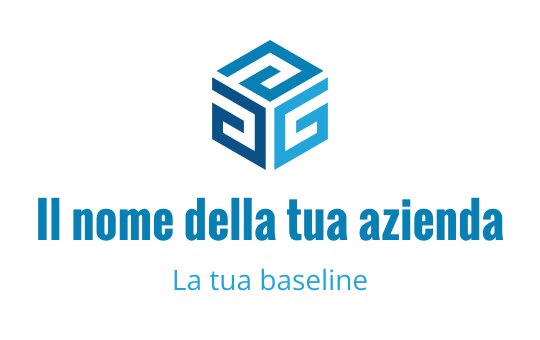 Logo design geometrico blu moderno con motivi intrecciati