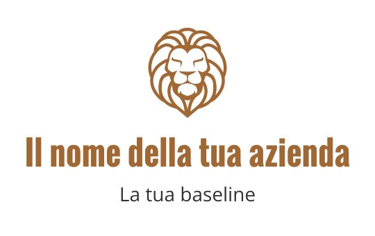 Logo di testa di leone audace in toni marroni caldi