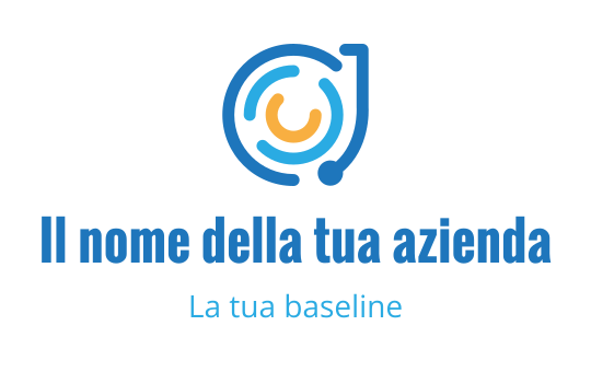 Design del logo moderno con un motivo circolare blu e arancione