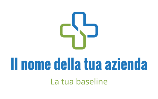 Design del logo moderno con una forma a croce blu e verde