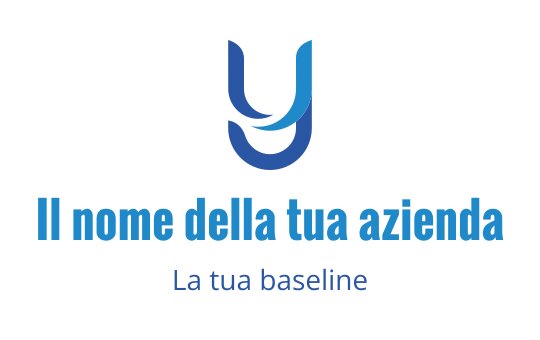 Logo moderno blu con una lettera "Y" stilizzata