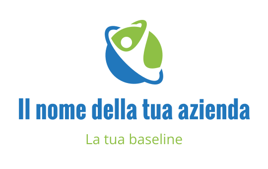 Design del logo moderno con una figura stilizzata all'interno di una forma sferica