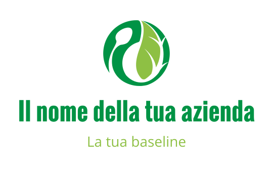 Logo moderno verde con una foglia stilizzata e forma circolare