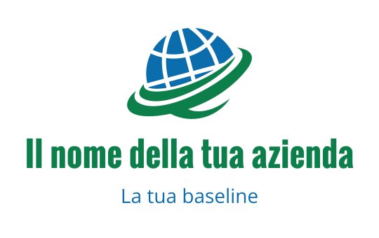 Logo moderno con elementi verdi e blu a forma di globo