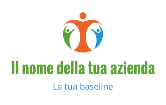 Logo colorato con figure astratte in arancione, verde e blu