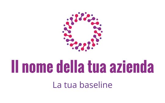 Logo circolare colorato con punti in tonalità di rosa e viola