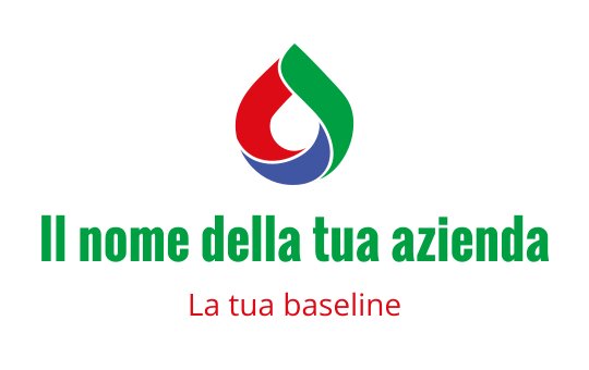Logo design con gocce colorate in rosso, verde e blu