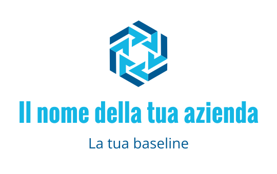 Logo geometrico moderno blu con frecce intrecciate