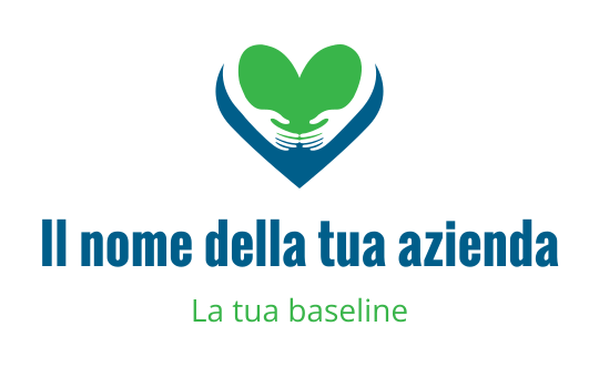 Logo a forma di cuore con elementi verdi e blu