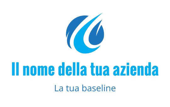 Design del logo moderno con onde blu e curve fluide