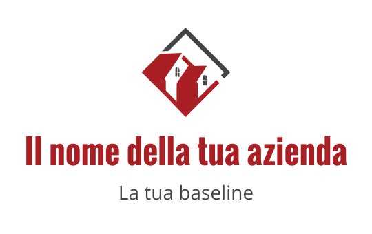 Logo moderno rosso e nero con una forma stilizzata di casa