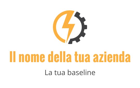 Design del logo moderno con un fulmine e un ingranaggio in arancione e nero