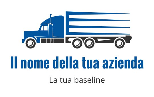 Logo design di un camion blu audace con linee aerodinamiche e tipografia moderna