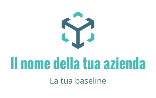 Logo moderno geometrico con un cubo e accenti turchesi