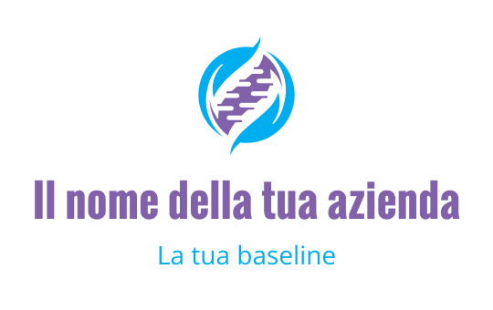 Design del logo moderno con un motivo astratto blu e viola a spirale