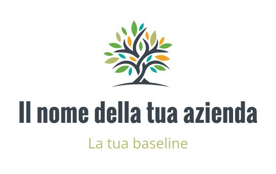 Logo di un albero colorato con foglie vivaci e un tronco robusto