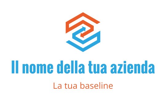 Logo moderno di design geometrico con forme intrecciate in arancione e blu