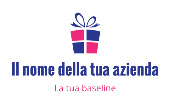 Logo design di una scatola regalo colorata con un fiocco e angoli arrotondati