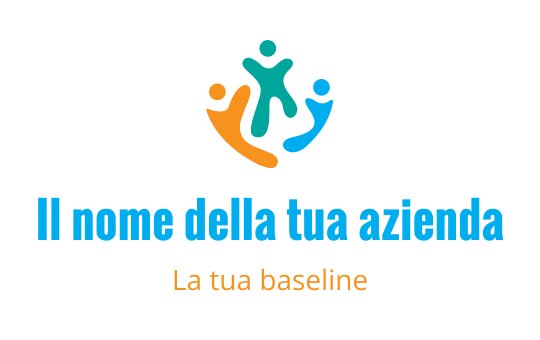 Logo colorato con figure astratte in arancione, turchese e blu