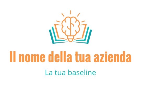 Design del logo creativo con un cervello sopra un libro aperto