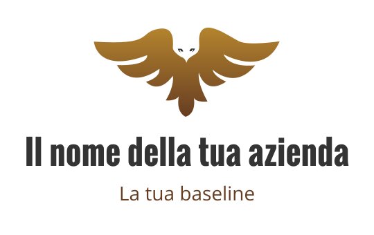 Logo design elegante di un'aquila dorata e marrone con ali spiegate