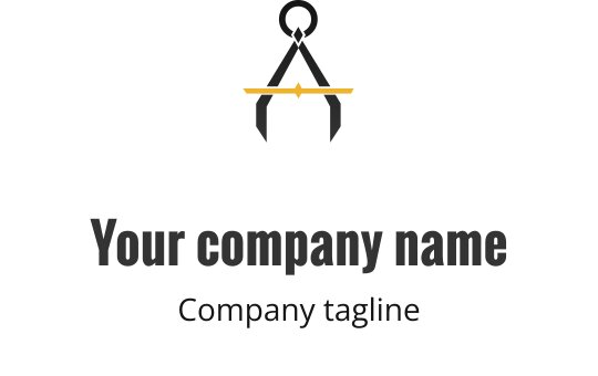 Design del logo moderno con una bussola e una linea gialla accentuata